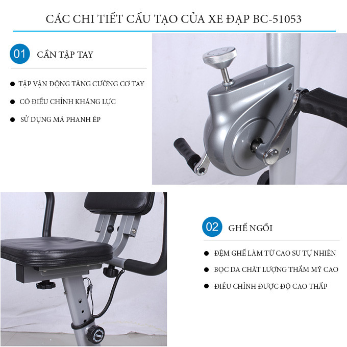 Xe đạp tập phục hồi chức năng cho người già và người bị tai biến BC-510539(1)