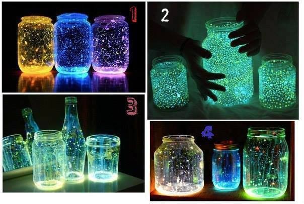 Cách làm lọ thủy tinh phát sáng từ bột dạ quang