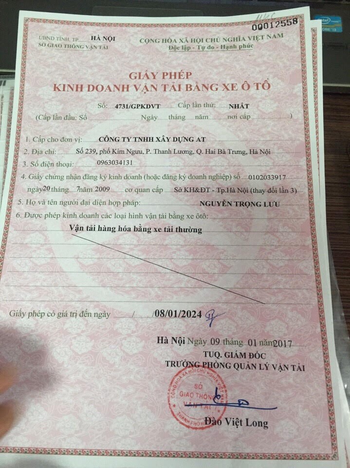 Thủ tục cấp phù hiệu xe tải, kinh doanh vận tải gồm những gì?