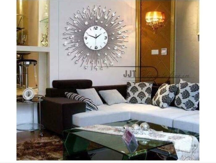 Đồng hồ trang trí pha lê trắng