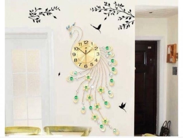 Đồng hồ trang trí pha lê S307C vàng đứng
