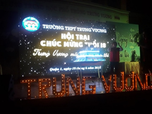 Cho thuê Màn hình Led P4 tại quận 1, TPHCM - Màn hình Led sân khấu tại Trường THPT Trưng Vương