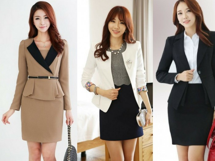 Mẫu đồng phục công sở đẹp: chân váy, áo sơ mi & vest