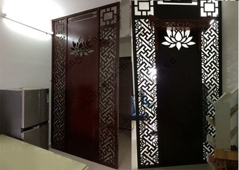 Top 5 mẫu vách ngăn phòng bàn thờ bằng gỗ mộc mạc, đẹp