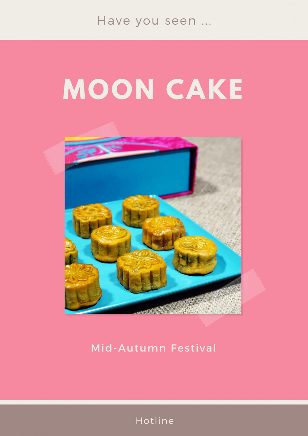 Mẫu poster Trung Thu dán cửa kính: Moon Cake (2)
