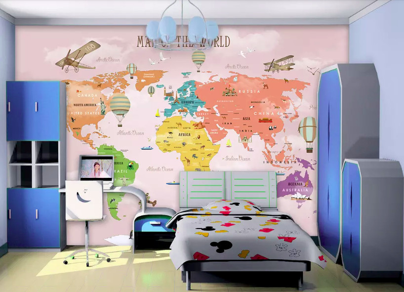 Decal dán tường bản đồ cho bé - trang trí phòng bé đầy sáng tạo (6)