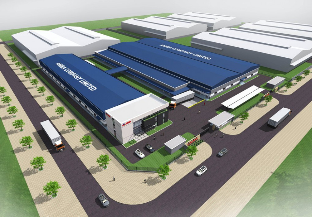 Phối cảnh thiết kế nhà máy in Amiba - Poma - thực hiện bởi công ty Nicon