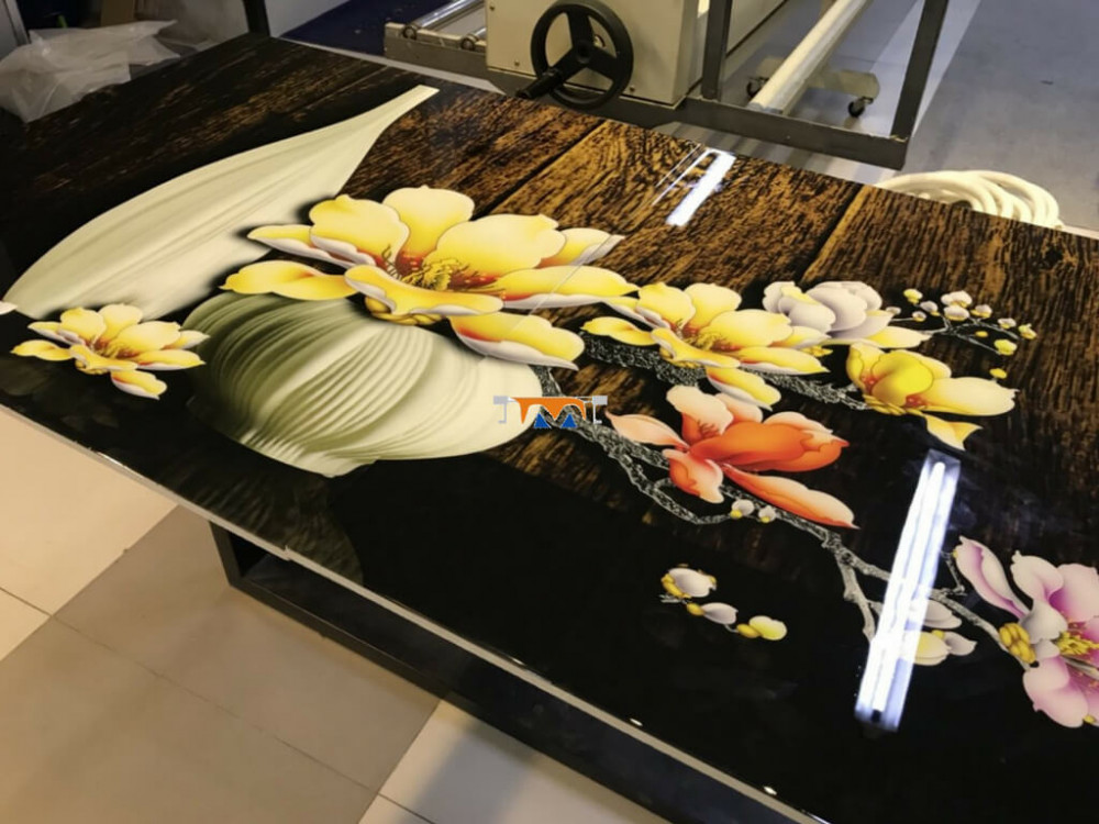  Tranh ghép bộ 3 bức nghệ thuật hoa cho trang trí nhà bếp - không còn lo dầu mỡ, hơi ẩm khi nấu ăn làm hỏng tranh - tranh in gạch men luôn mới, sáng bóng - thành phẩm in thực hiện bởi máy in phẳng UV phân phối bởi MayInQuangCao