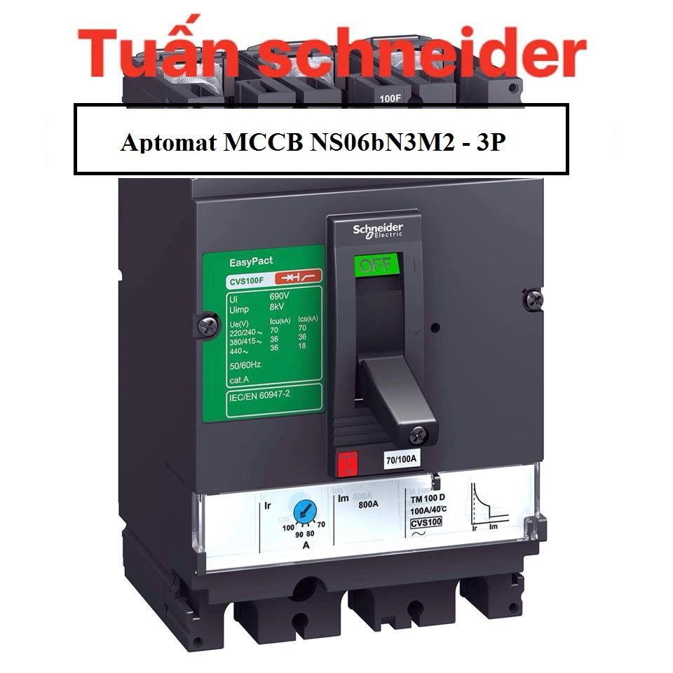 Tìm hiểu Aptomat MCCB NS06bN3M2 - 3P 630A 50ka