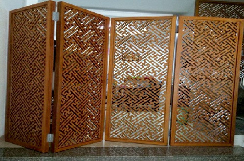 Những tấm vách bình phong cnc bằng gỗ và nhựa đẹp