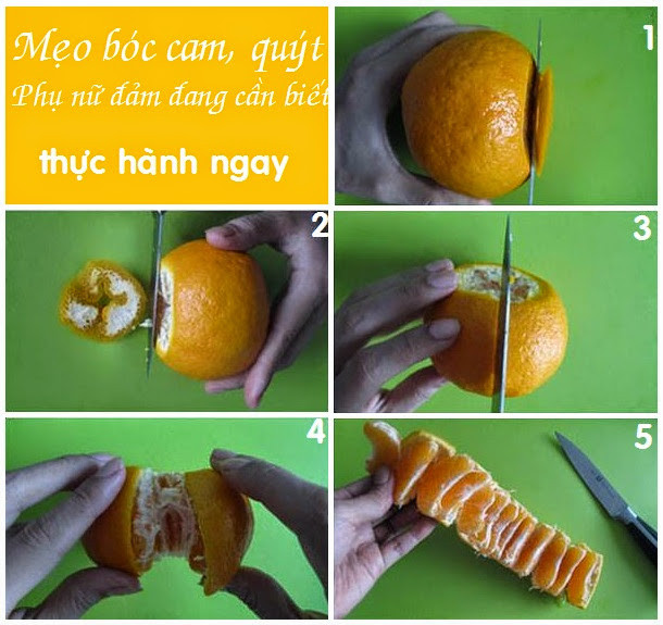 Cách bóc cam nhanh - Phụ nữ đảm đang cần biết - Thực hành ngay