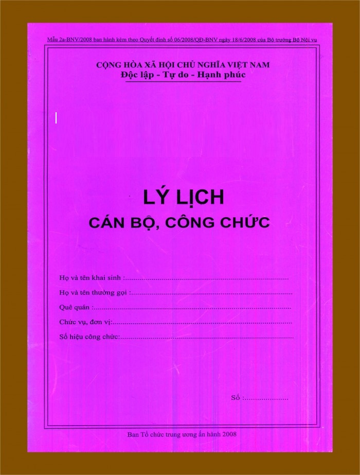 Cách ghi phiếu bổ sung lý lịch cán bộ công chức