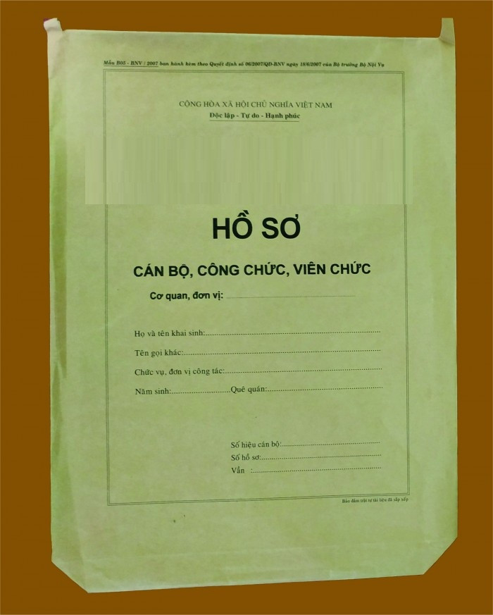 Thành phần hồ sơ cán bộ công chức
