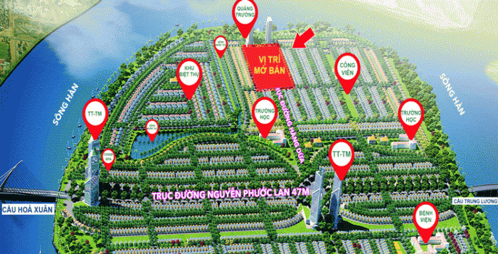 Vị trí, cơ sở hạ tầng, tiện ích dự án đất nền khu đô thị Nam Hòa Xuân Đà Nẵng(2)