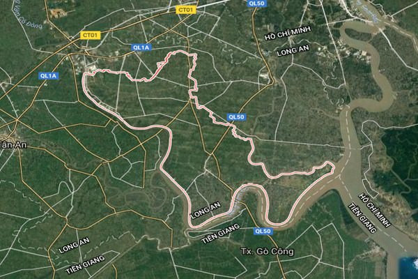 Bản đồ vệ tinh của huyện Cần Đước – Long An