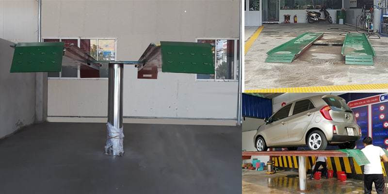 Chi phí đầu tư tiệm rửa xe bằng cầu nâng 1 trụ - cầu nâng rửa xe