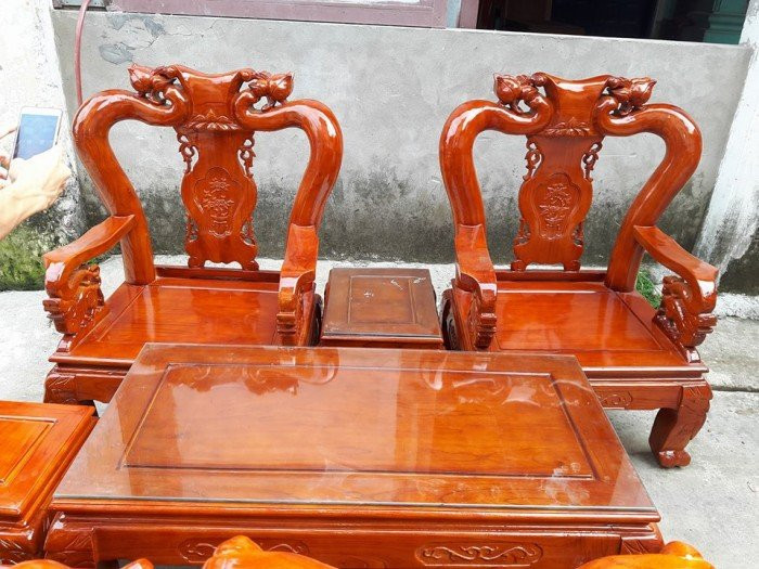 Mẫu bàn ghế phòng khách Minh Quốc Đào gỗ xoan ta(12)