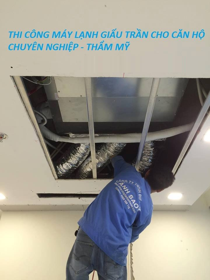 Chuyên nhận thi công máy lạnh âm trần Daikin nối ống gió cho biệt thự, căn hộ sang trọng tại quận 2, quận 7
