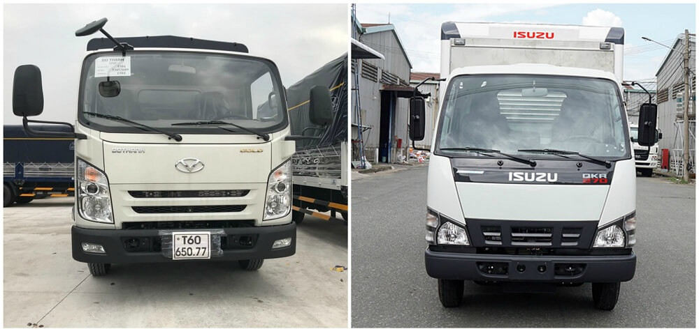 So sánh xe tải Isuzu 1.9 tấn và xe tải Hyundai 1.9 tấn về thiết kế