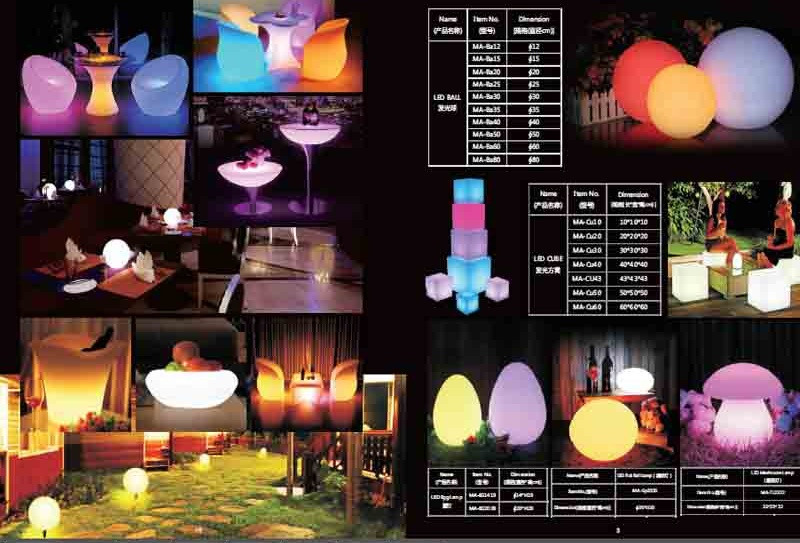 Bàn cafe phát sáng, bàn ghế led nhà hàng khách sạn