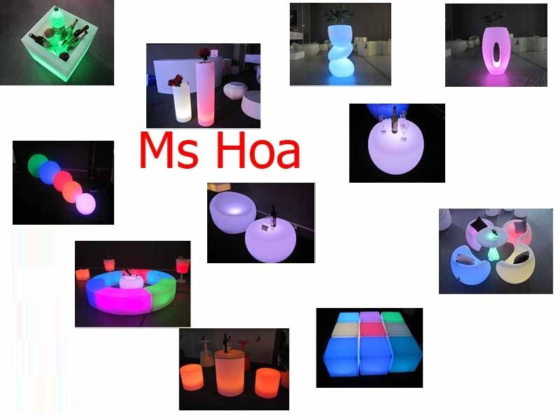 Bàn cafe phát sáng, bàn ghế led nhà hàng khách sạn