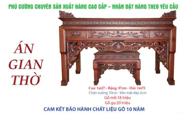 Địa chỉ bán án gian thờ gỗ gụ chạm khắc theo yêu cầu