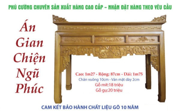 Địa chỉ bán án gian thờ gỗ gụ chạm khắc theo yêu cầu