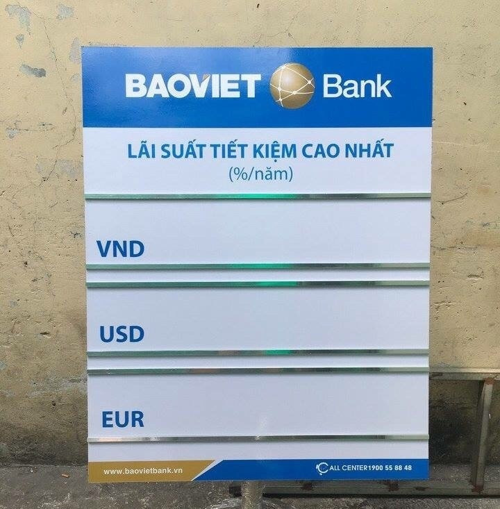 Làm biển lãi suất ngân hàng giá rẻ - Cung cấp các loại biển lãi suất tại Thanh Xuân, Hà Nội
