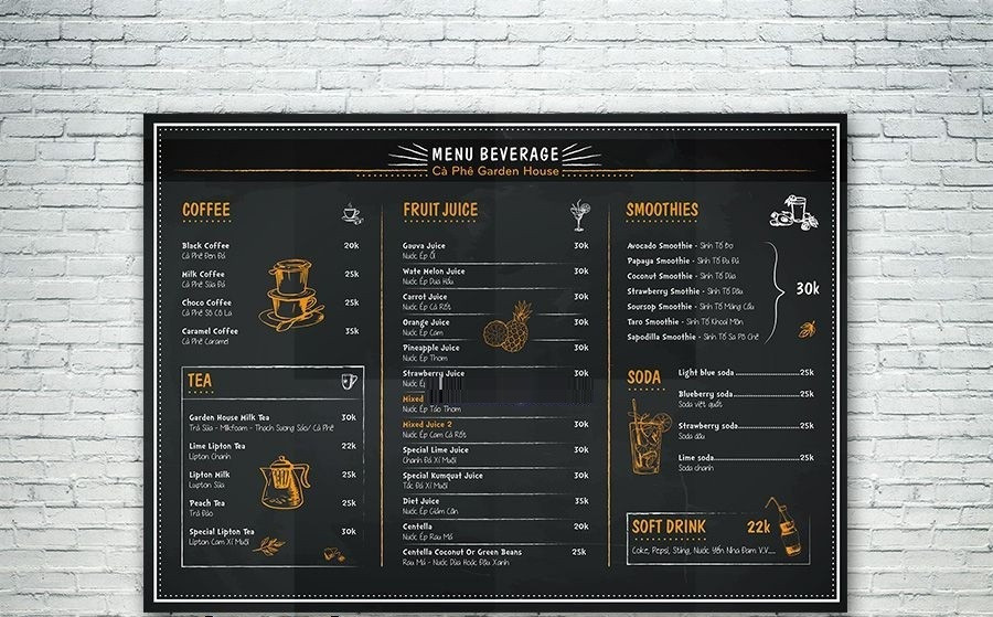 Khung poster cho các quán trà sữa, quán ăn - Với giá rẻ, cam kết chất lượng tốt