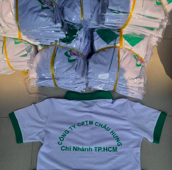 Xưởng chuyên may áo thun đồng phục cho công ty Xuất khẩu lao động Châu Hưng