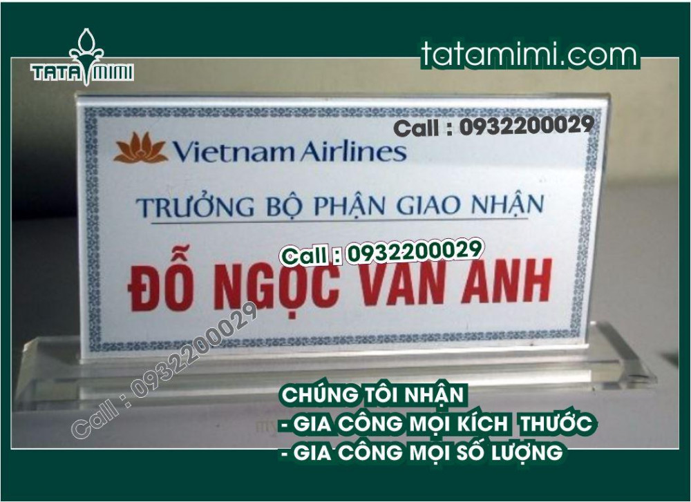 Bảng tên chức danh mica để bàn – TATAMIMI