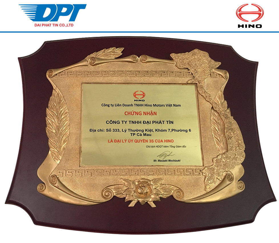 Chứng nhận 3S của Hino Đại Phát Tín 2