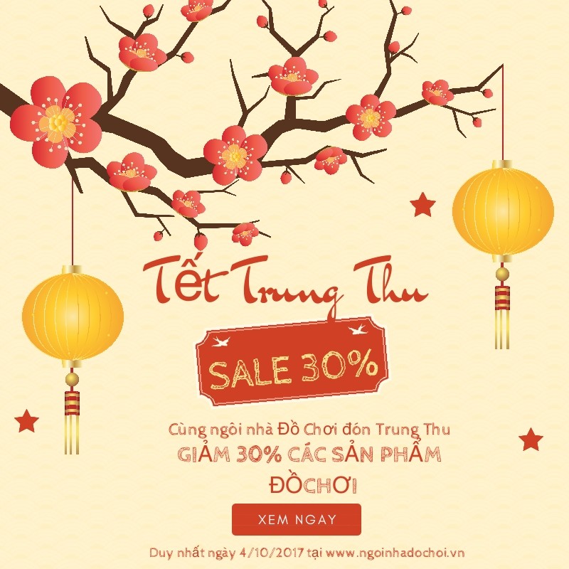 Cùng Ngôi Nhà Đồ Chơi đón Trung Thu - Giảm 30% các sản phẩm đồ chơi