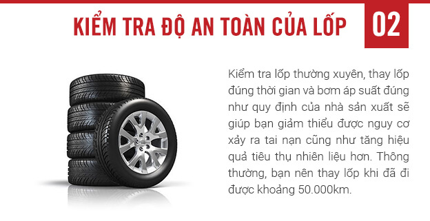 Bước 2: Kiểm tra độ an to&agrave;n của lốp