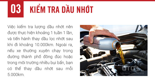 Bước 3: Kiểm tra dầu nhớt