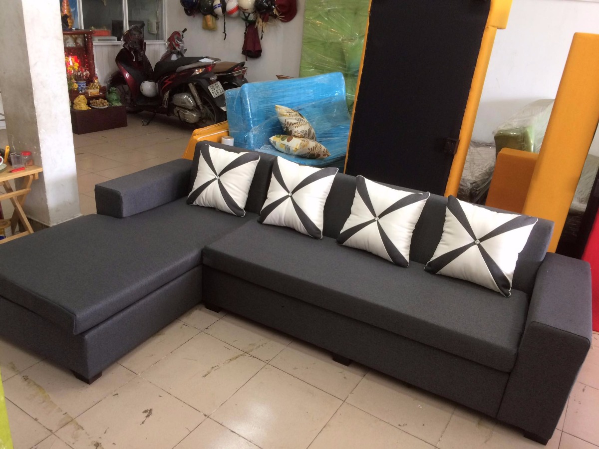 Mẫu sofa nỉ cho phòng khách nhỏ hiện đại (10)
