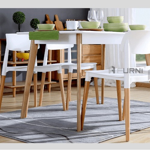Bộ b&agrave;n ghế ph&ograve;ng ăn bằng gỗ đơn giản 