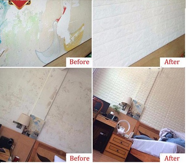 Xốp dán tường 3D chống nóng, chống ồn, chống ẩm mốc – Giải pháp cho tường nhà bong tróc.